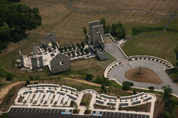 Ariel view of Indiantown Gap National cemetery